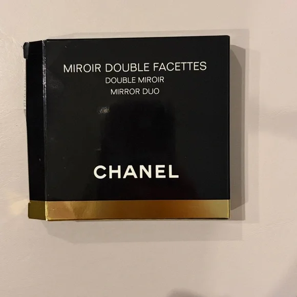 NIB CHANEL Black Compact Dual Mirror Blk Drawstring Logo Pouch Dustbag 4 ITEMS - Picture 12 of 16